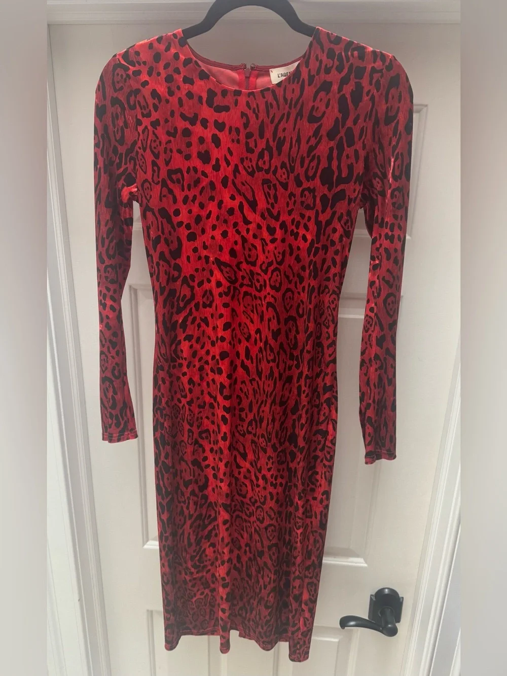 NTW L’AGENCE Liberty Midi Dress Cheetah Print - Picture 5 of 12